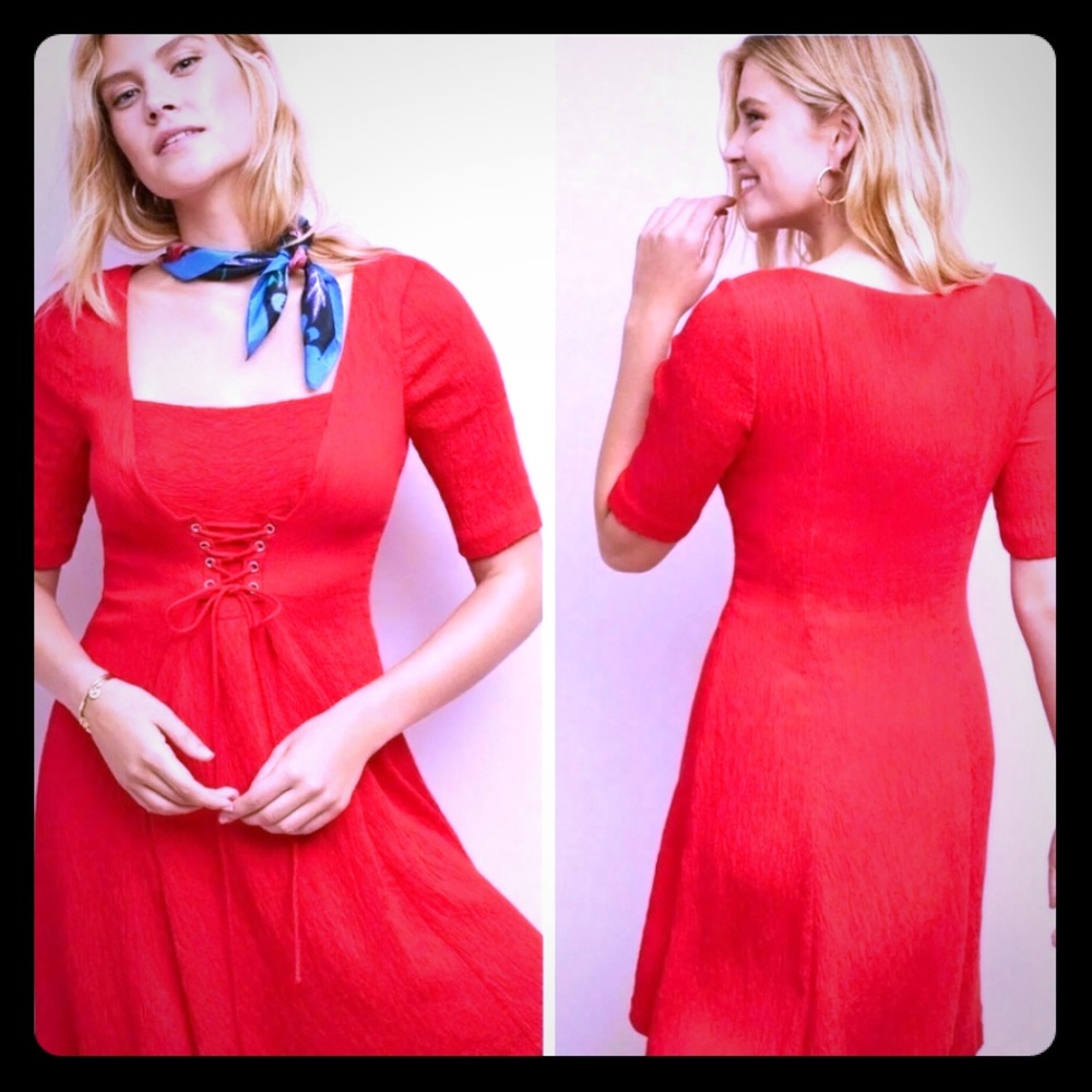 Maeve Anthropologie Juliet Red Dress